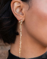 Paparazzi Accessories  Linear Landmark - Gold Earring