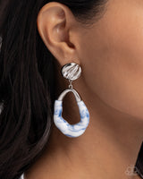 Paparazzi Accessories High-Sheen Swirls - Blue Earring