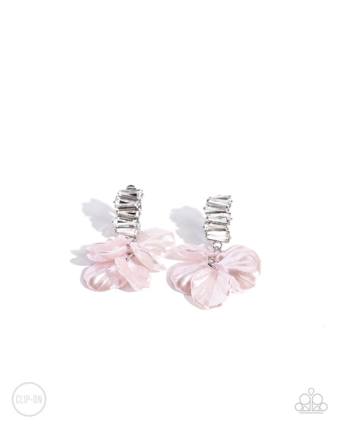 Paparazzi Accessories Stacked Sprigs - Pink Clip On Earring