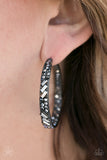 Paparazzi Accessories GLITZY By Association - Black Hoop Earring