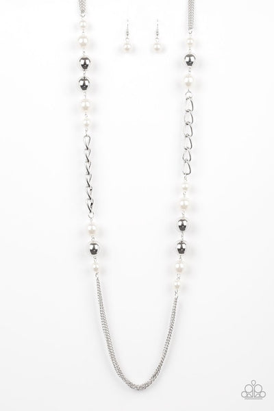 Paparazzi Accessories Uptown Talker White Necklace Set