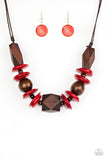 Paparazzi Accessories Pacific Paradise - Red Wooden Necklace Set