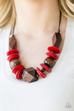 Paparazzi Accessories Pacific Paradise - Red Wooden Necklace Set