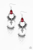 Paparazzi Accessories Progressively Pioneer - Red Earrings