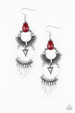 Paparazzi Accessories Progressively Pioneer - Red Earrings