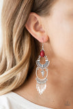 Paparazzi Accessories Progressively Pioneer - Red Earrings