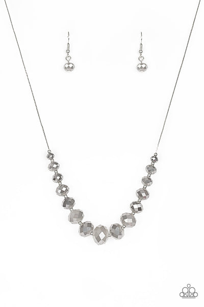 Paparazzi Accessories Crystal Carriages Silver Necklace Set