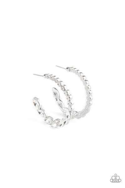 Paparazzi Accessories Prime Time Princess White Hoop Earring