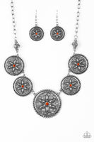 Paparazzi Accessories Written in the STAR LILIES Orange Necklace Set