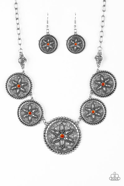 Paparazzi Accessories Written in the STAR LILIES Orange Necklace Set