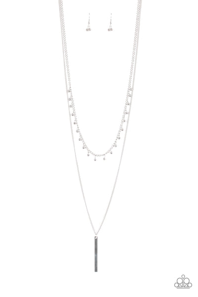 Paparazzi Accessories Keep Your Eye on the Pendulum Silver Necklace Set