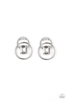 Paparazzi Accessories Dangerously Dapper White Earring Post