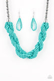 Paparazzi Accessories Savannah Surfin' Blue Seed Bead Necklace