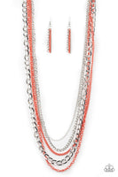 Paparazzi Accessories Industrial Vibrance Orange Necklace Set