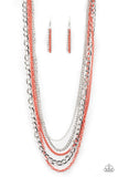 Paparazzi Accessories Industrial Vibrance Orange Necklace Set