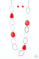 Paparazzi Accessories Modern Day Malibu Red Necklace Set