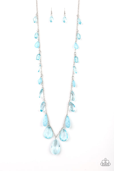 Paparazzi Accessories GLOW And Steady Wins The Race Blue Necklace Set