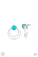 Paparazzi Accessories Word Gets Around Blue Double-Sided Post Earring