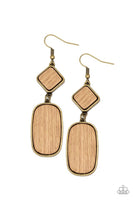 Paparazzi Accessories You WOOD Be So Lucky Brass Earring