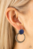 Paparazzi Accessories Glow Roll - Blue Earrings