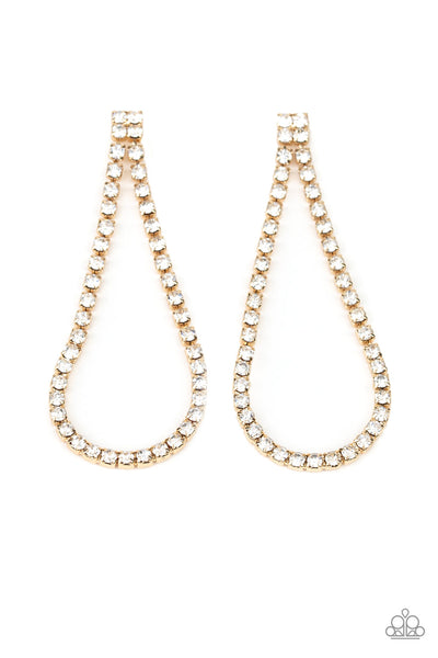 Paparazzi Accessories Diamond Drops Gold Post Earring