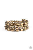 Paparazzi Accessories Texture Throwdown Brass Bracelet