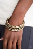 Paparazzi Accessories Texture Throwdown Brass Bracelet