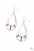 Paparazzi Accessories Line Crossing Sparkle Red Earrings