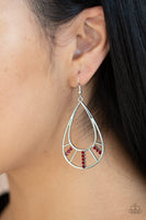 Paparazzi Accessories Line Crossing Sparkle Red Earrings