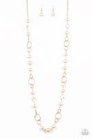 Paparazzi Accessories Prized Pearls Gold Necklace