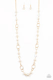 Paparazzi Accessories Prized Pearls Gold Necklace