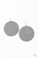 Paparazzi Accessories Plaited Plains Silver Earrings