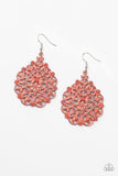 Paparazzi Accessories Floral Affair Orange Earrings