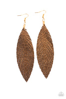 Paparazzi Accessories Feather Fantasy - Gold Earrings