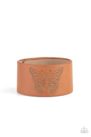 Paparazzi Accessories Flirty Flutter - Brown Bracelet