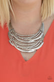 Paparazzi Accessories Read Between the VINES - Silver Necklace Set