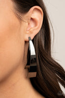 Paparazzi Accessories Underestimated Edge - Black Earring - December Life of the Party