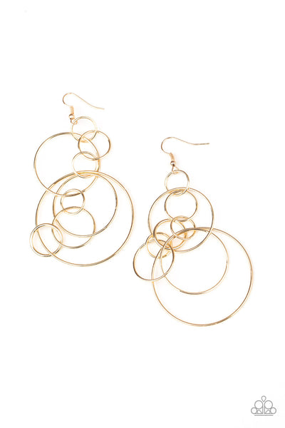 Paparazzi Accessories Running Circles Around You - Gold Earrings