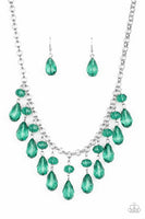 Paparazzi Accessories Crystal Enchantment - Green Necklace Set