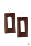 Paparazzi Accessories Totally Framed - Brown Earring