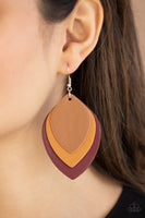 Paparazzi Accessories Light as a LEATHER - Red Earring