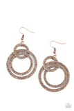 Paparazzi Accessories Distractingly Dizzy - Copper Earring