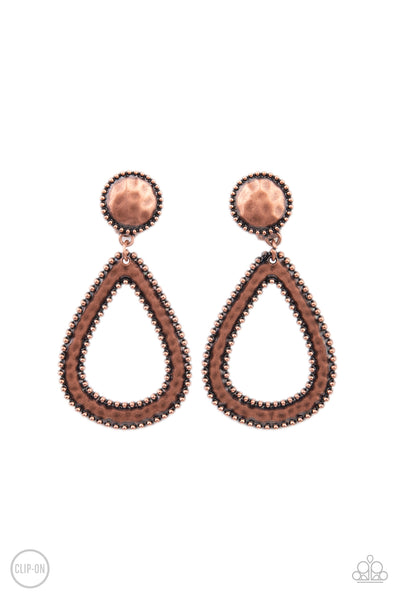 Paparazzi Accessories Beyond The Borders - Copper Clip On Earring