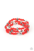 Paparazzi Accessories Here to STAYCATION - Red Bracelet
