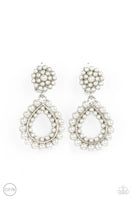 Paparazzi Accessories Discerning Droplets - White Clip On Earring