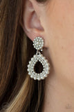 Paparazzi Accessories Discerning Droplets - White Clip On Earring