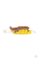 Paparazzi Accessories Down HOMESPUN - Yellow Bracelet