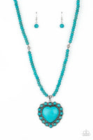 Paparazzi Accessories A Heart Of Stone - Blue Necklace - Life of the Party April '21