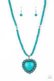 Paparazzi Accessories A Heart Of Stone - Blue Necklace - Life of the Party April '21