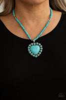 Paparazzi Accessories A Heart Of Stone - Blue Necklace - Life of the Party April '21